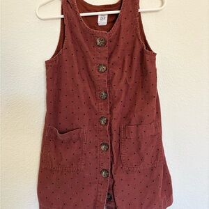 Rust Button-Down Sleeveless jumper Dress